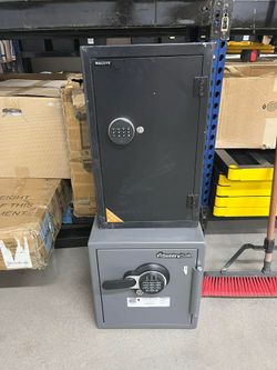 2 locked safes - see description