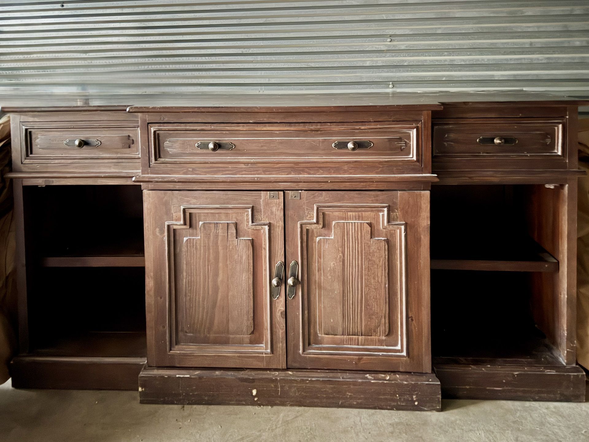 Large Wood TV Stand/Console Buffett Table with Storage