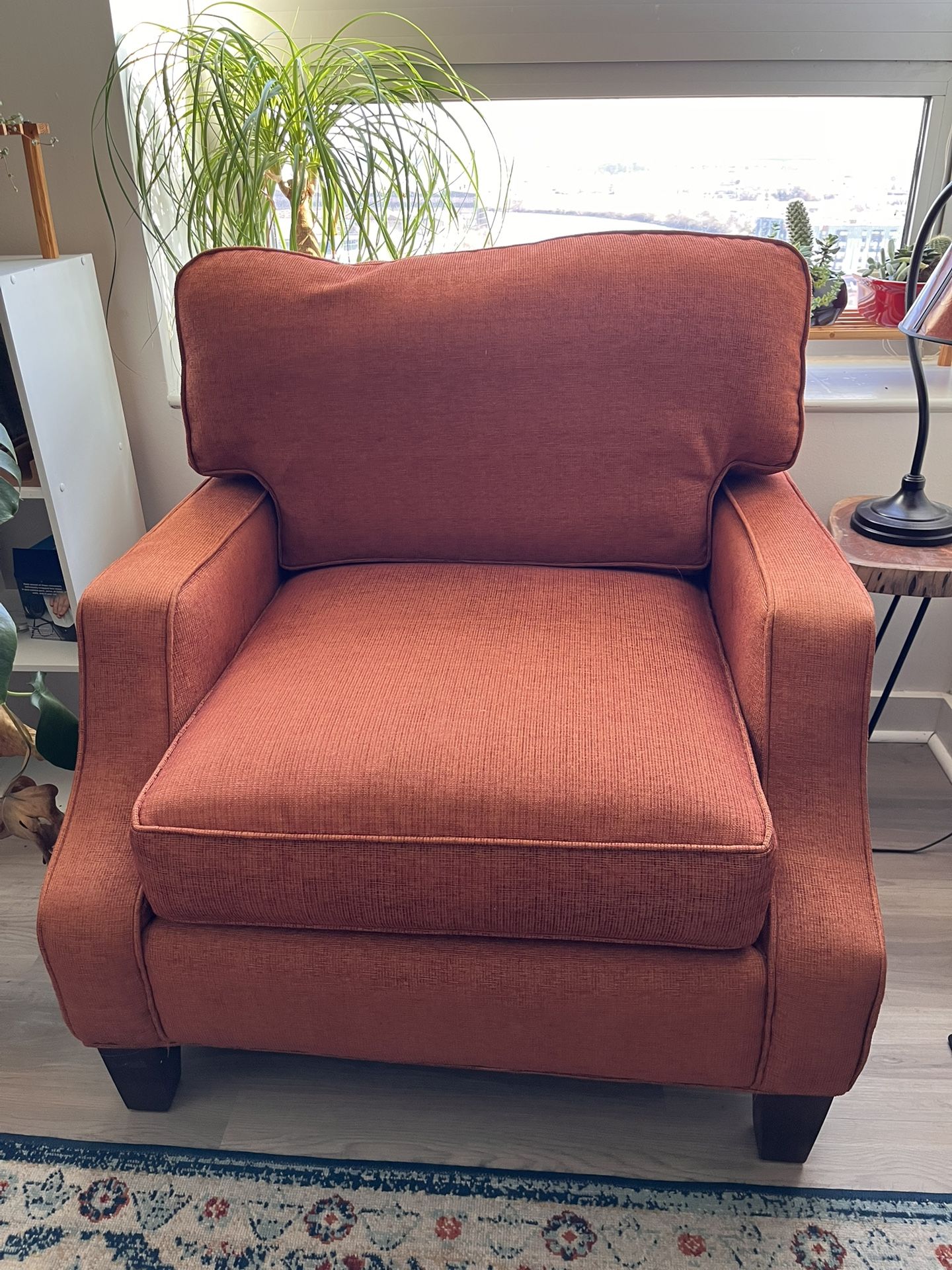 Orange Armchair – Excellent Condition 38x38 in