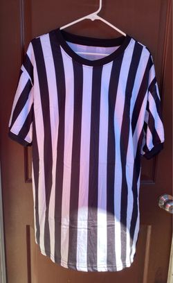 Black and White Striped Referee Shirt