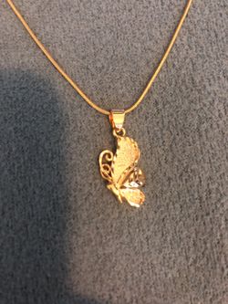 18k gold filled butterfly necklace