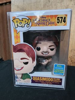 Funko Pop! Disney, The Hunchback of Notre Dame Quasimodo Holding Gargoyle 2019 Exclusive, with Protective Cover