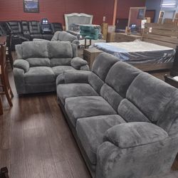 New Plush Sofa And Loveseat