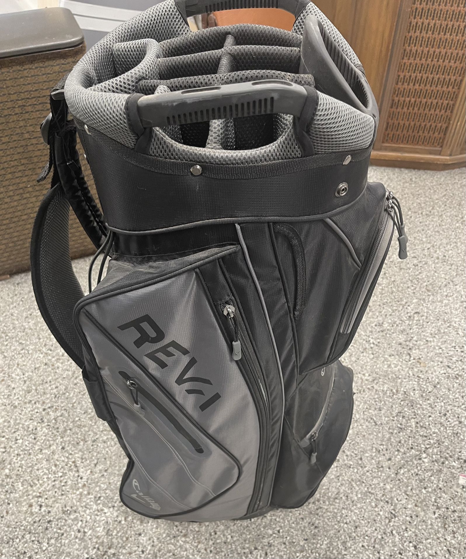 Callaway Reva Lite Golf Bag Cart Bag Gray Black 14-Way Divide Strap Women's