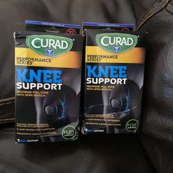 NEW 2 Packages  Of Curad Performance  Knee Support  Neoprene Pull-over w/Open Patella