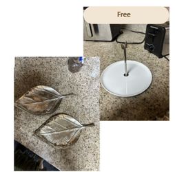 2 Gold Leaf Decorative Trays