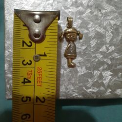 Polished 10k Gold Charm Pendant