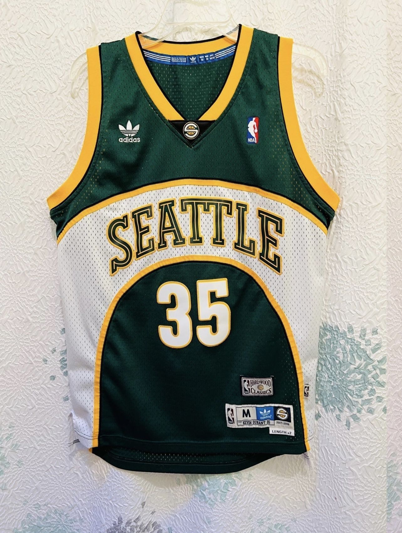 adidas, Shirts, Kevin Durant Seattle Supersonics Jersey Green