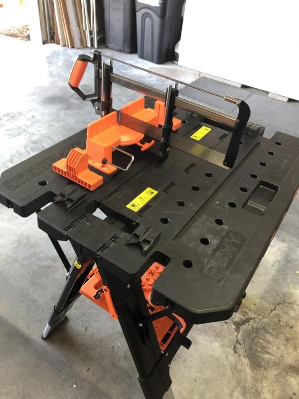 Pony 2-in-1 Clamping Worktable with Clamping Miter Saw and Sawhorse
