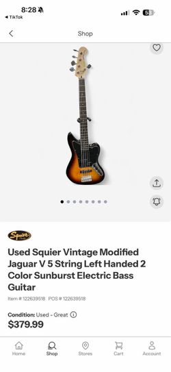 Squier Vintage Jaguar V / Electric Bass with case