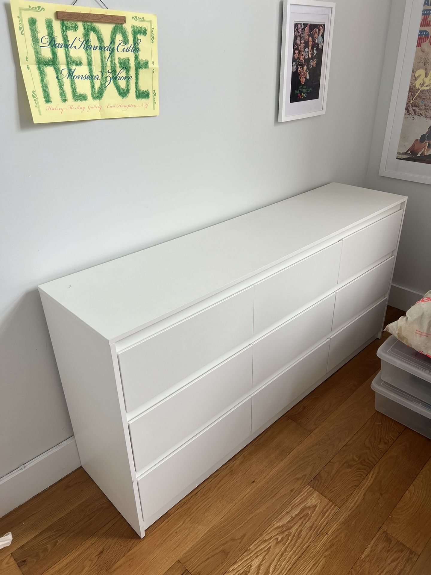 White 9-Drawer Dresser – Must Go, Great Condition! 