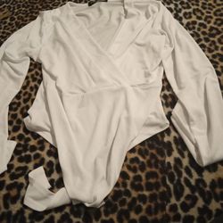 Lady White Bodysuit Size S Or M