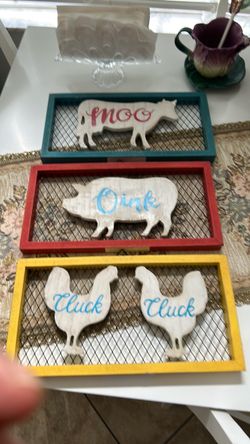 Farmhouse Animal Wall Sign Set of 3
