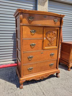 Tiger Wood Lexington Tallboy Dresser Nightstand Headboard Furniture Set