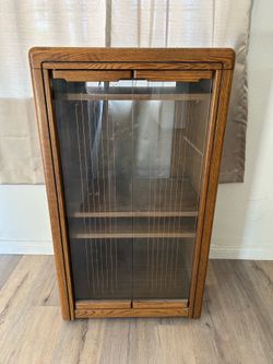2 wood cabinets on wheels