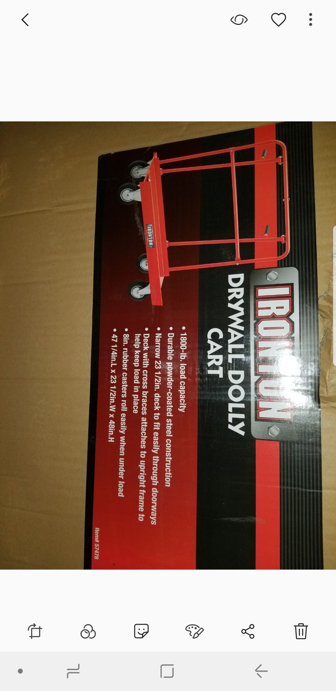 Ironton drywall dolly cart