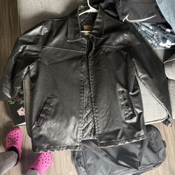 The Original Arizona Jean Company Mens Leather Jacket | BLACK | size L