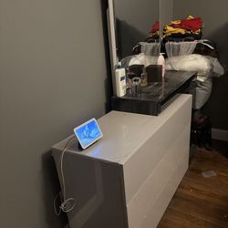 White Clothes Dresser & Mirror 