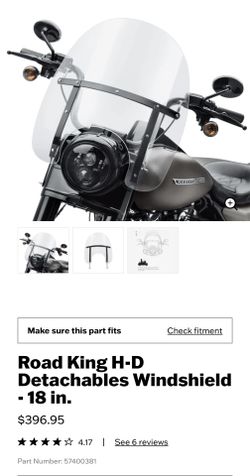 Road King Detachable Windshield - 20 in.
