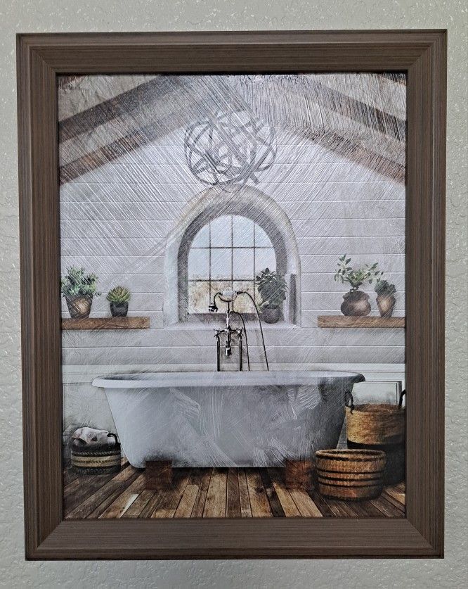 Farmhouse Bathroom Framed Art Prints (Kirklands)