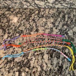 New! Set of 5 colorful handmade anklets/bracelets