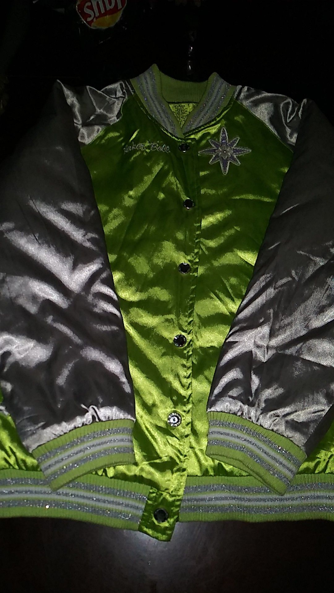 Girls Satin Tinkerbell jacket
