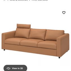 Leather Sofa, with headrest/Grann/Bomstad golden brown