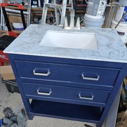 Dark Blue Vanity W30 D19 H34