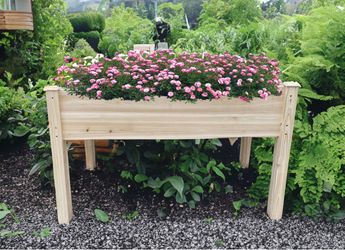 BTExpert 4ft Raised Garden Bed with legs, 48x24x30in Elevated Wood Planter Box Stand for Vegetable Flower Backyard, Patio, Balcony Bed Liner Outdoor -