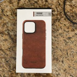 Ridge Leather iPhone 16 Pro Max Case – Tobacco Brown