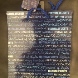 2 Happy Hanukkah Chanukah Gift Bag W Tag.