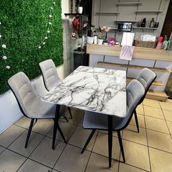 Table Marble Top And Dining Chair
