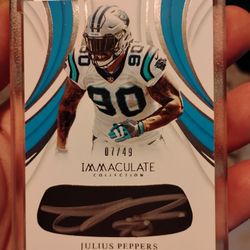 Julius Peppers Autograph Auto Immaculate Eye Black /49 Panthers 