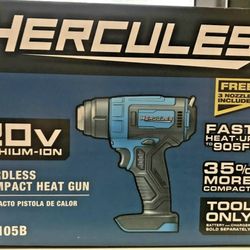 Hercules Cordless Compact Heat Gun 20 Volts Power Ceramic Heating Coil Tool Only
