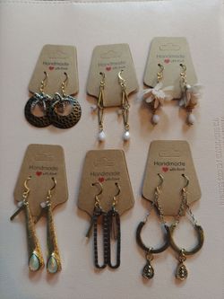 Mixed metal drop earrings