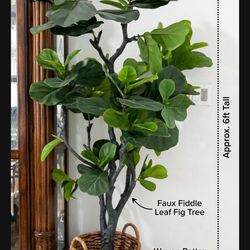 Realistic Faux Fiddle Leaf Fig Tree