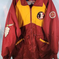 Vintage DANIEL YOUNG Florida SEMINOLES Embroidered Windbreaker Jacket SIZE: XL