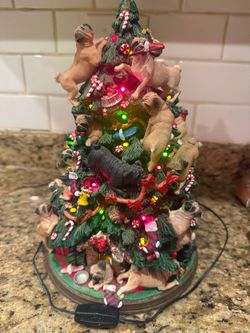 Vintage Danbury Mint Pug Christmas Tree No Star As Is
