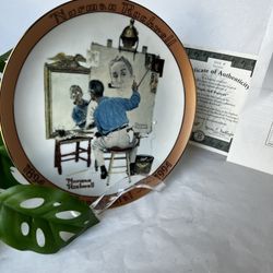 Limited Edition Norman Rockwell “Triple Self Portrait” Dish Decor