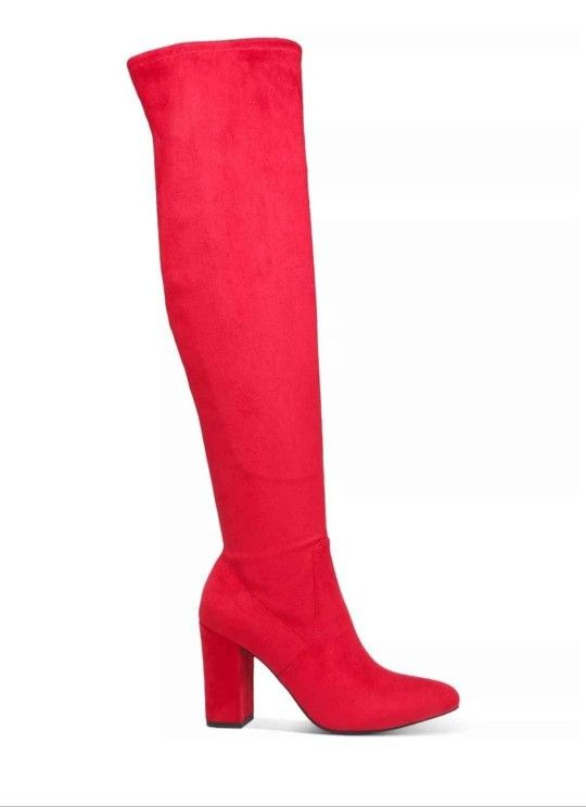 Red Thigh High Boots