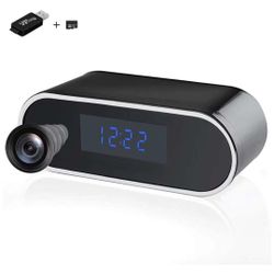 Hidden Camera Clock1080P HD, Wireless Mini Spy Camera with Battery，Security Nanny Camera with Automatic Night Vision, Motion Detection, Real Time Moni