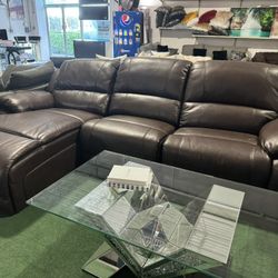 Brand New Brown Reclining Sectional Chaise 