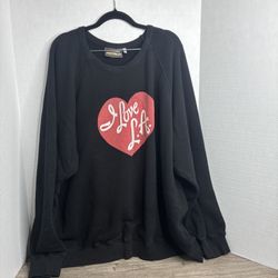 Big Bud Press 3XL Women’s Black Sweatshirt Oversized I Love L.A. Heart