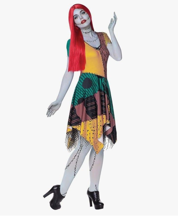 Sally Halloween Costume And Ruffle Fingerless Gloves - The Nightmare Before Christmas