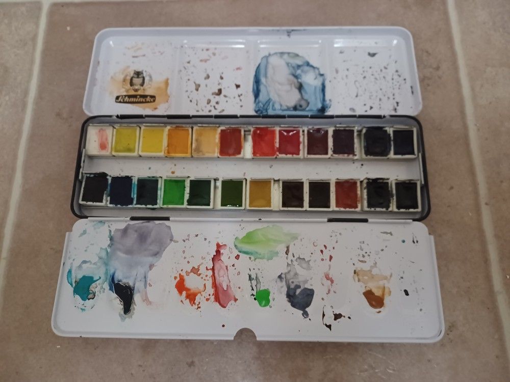 Schmincke Horadam Watercolor Paint - Metal Set - 24 Half Pans