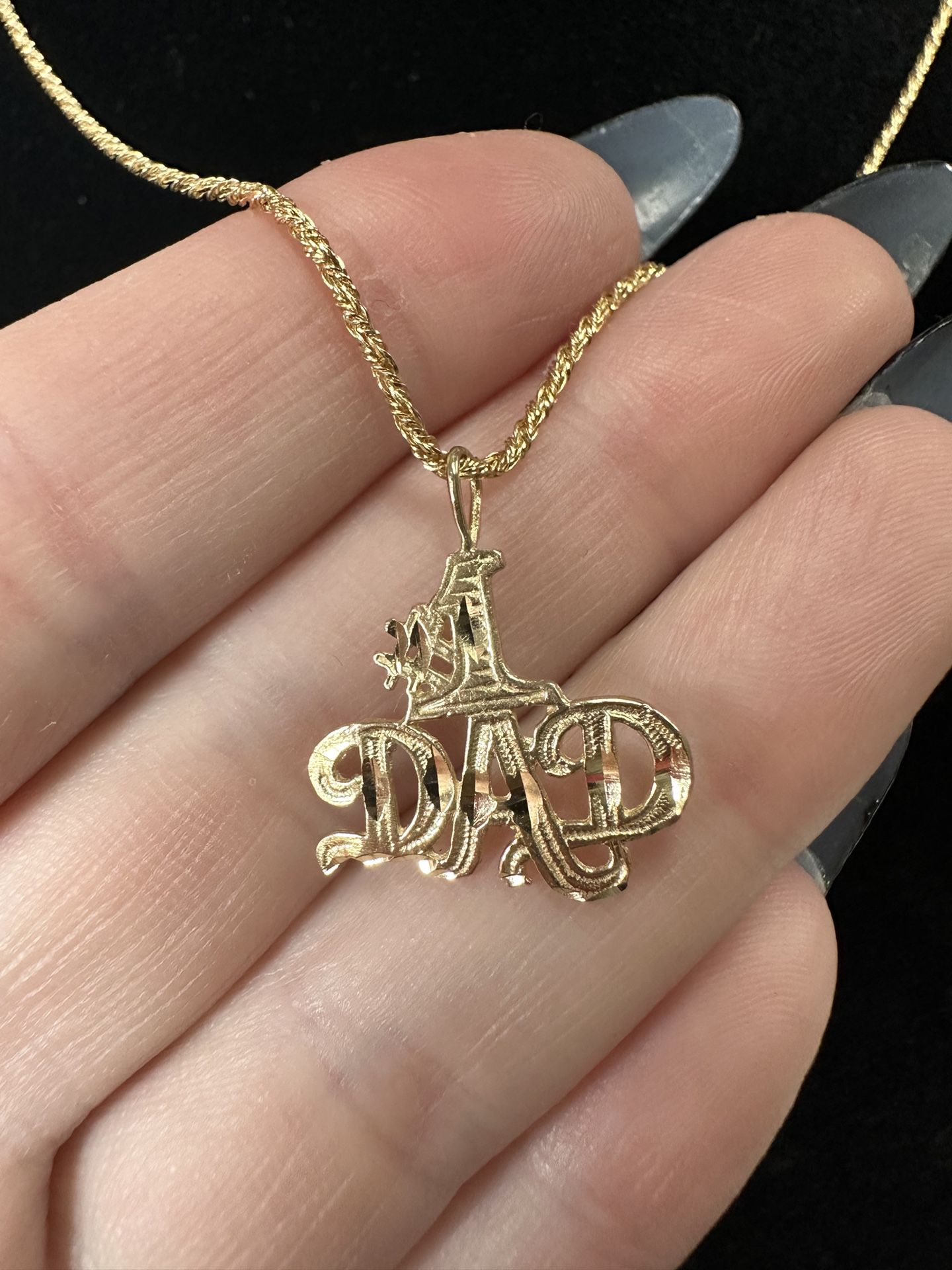 14k Gold #1 Dad Pendant 