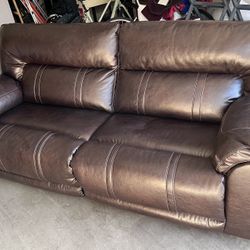 Living Spaces, dark brown reclining couch