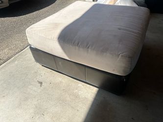 Two-Tone Square Ottoman Footstool