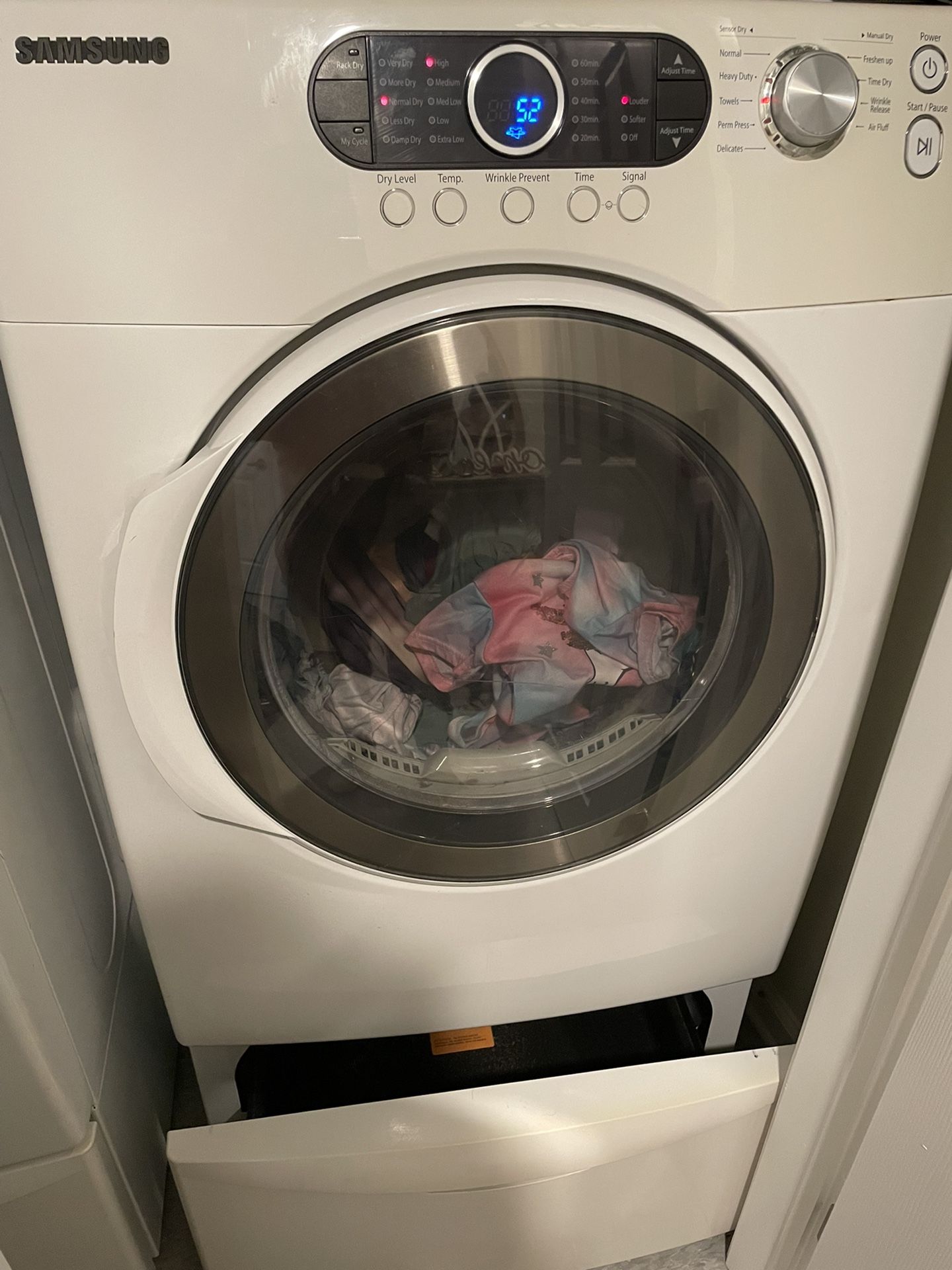 Samsung Dryer , Bottom Storage Rack, long Rack to Insert Into Dryer For Shoes To Dry