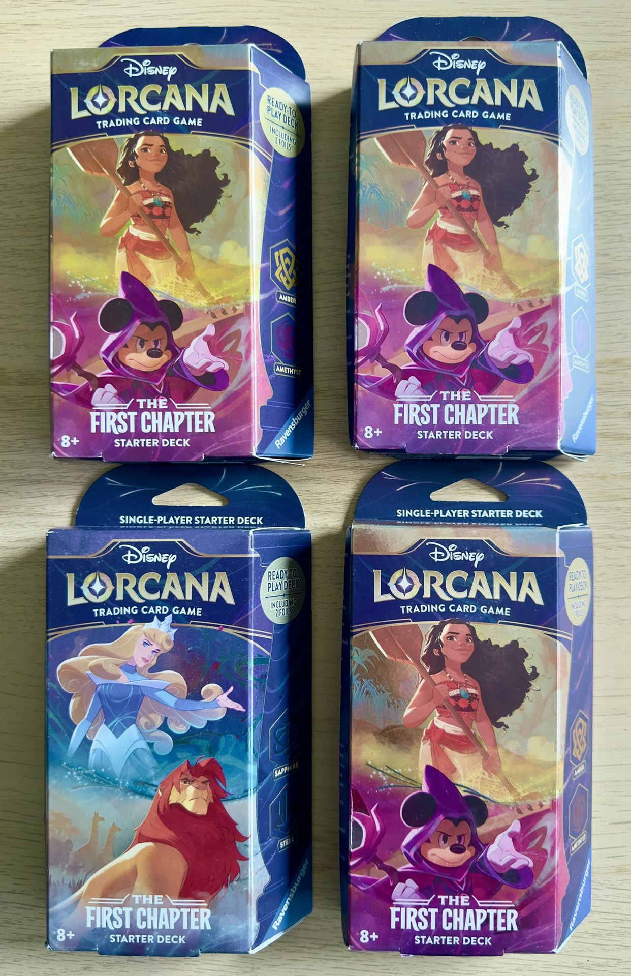 New Disney Lorcana Trading Card Game TCG First Chapter Starter Deck Set Lot  of 4
